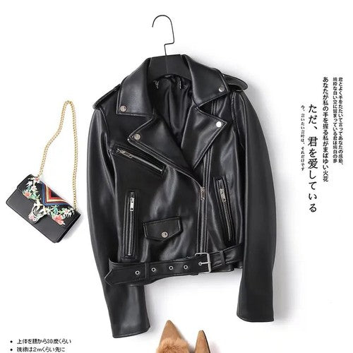 TRAF ZR Woman Faux Fur Coat Zipper Leather Jackets Perfecto Leather Ne