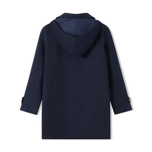 Men s Winter Duffle Coat Loose Fit Classic Wool Blend Long     Sleeve