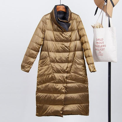 Fitaylor White Duck Down Ultra Light Jacket Women Winter Double Sided