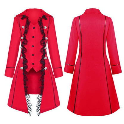 Halloween Robe Gothic Medieval Vintage Cardigan Jacket Long Sleeve Wai