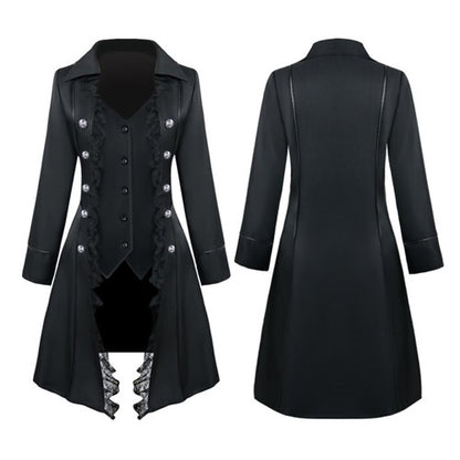 Halloween Robe Gothic Medieval Vintage Cardigan Jacket Long Sleeve Wai