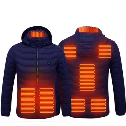 Winter Men Women Thicken Warm USB Heating Cotton Jackets Coat Smart Th