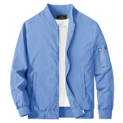 MAGCOMSEN Lightweight Men's Bomber Jackets Summer Autumn Full Zip Wind