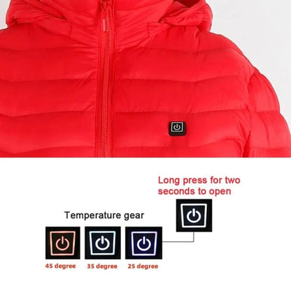Winter Men Women Thicken Warm USB Heating Cotton Jackets Coat Smart Th