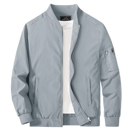 MAGCOMSEN Lightweight Men's Bomber Jackets Summer Autumn Full Zip Wind