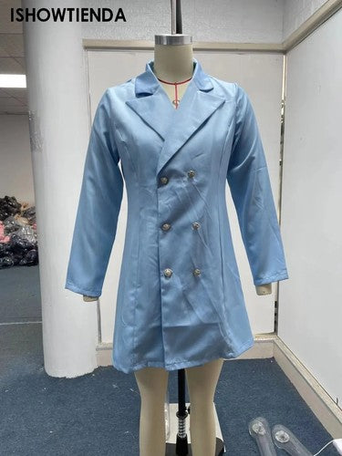 Solid Casual Jacket Coat Small Suit Jacket Women Clothing Summer Doubl