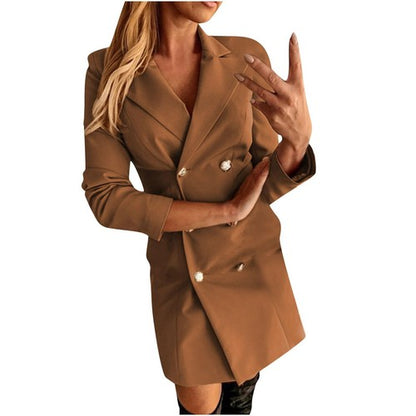 Solid Casual Jacket Coat Small Suit Jacket Women Clothing Summer Doubl