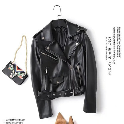 TRAF ZR Woman Faux Fur Coat Zipper Leather Jackets Perfecto Leather Ne