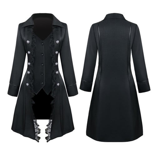 Halloween Robe Gothic Medieval Vintage Cardigan Jacket Long Sleeve Wai