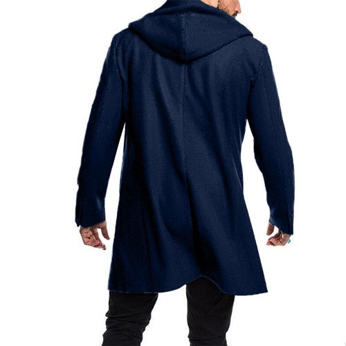 Men s Winter Duffle Coat Loose Fit Classic Wool Blend Long     Sleeve