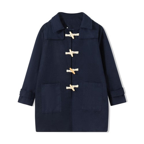 Men s Winter Duffle Coat Loose Fit Classic Wool Blend Long     Sleeve