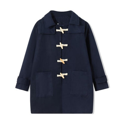 Men s Winter Duffle Coat Loose Fit Classic Wool Blend Long     Sleeve
