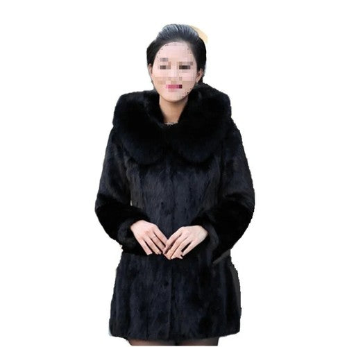 Autumn/winter New Women's Clothing Sunday Angora Yarns Leather Overcoa