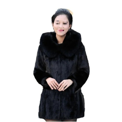 Autumn/winter New Women's Clothing Sunday Angora Yarns Leather Overcoa