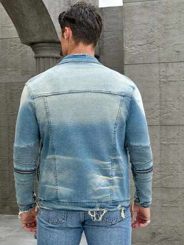 Men'S Fashion Elastic Jacket, Fashion Trend Washing Water Pressure Wri