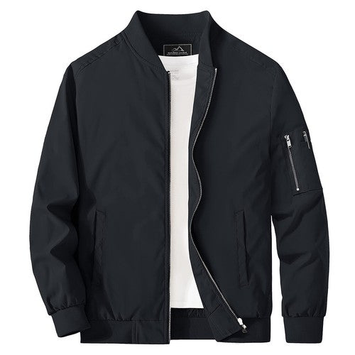 MAGCOMSEN Lightweight Men's Bomber Jackets Summer Autumn Full Zip Wind