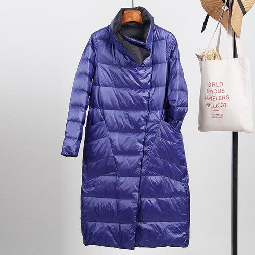 Fitaylor White Duck Down Ultra Light Jacket Women Winter Double Sided