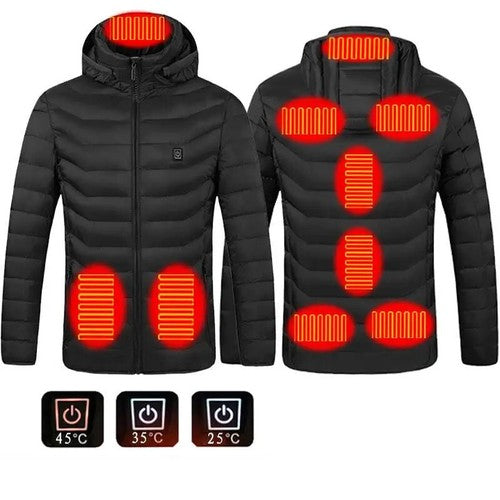 Winter Men Women Thicken Warm USB Heating Cotton Jackets Coat Smart Th