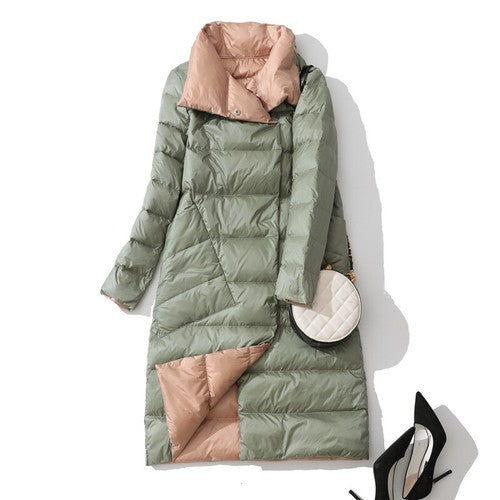 Fitaylor White Duck Down Ultra Light Jacket Women Winter Double Sided