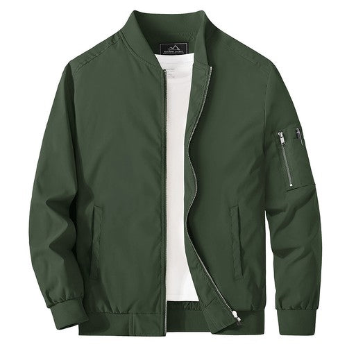 MAGCOMSEN Lightweight Men's Bomber Jackets Summer Autumn Full Zip Wind