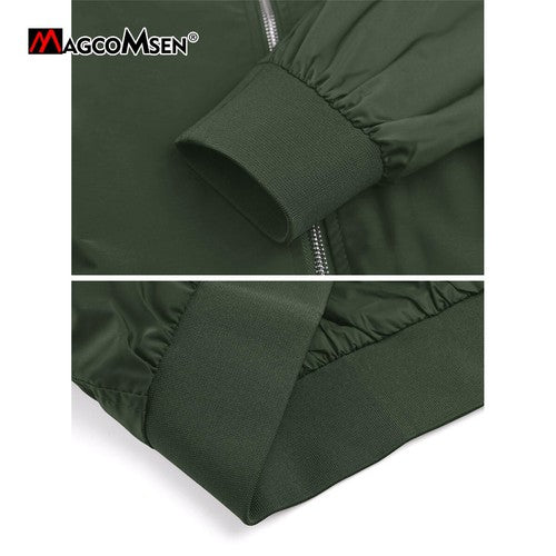 MAGCOMSEN Lightweight Men's Bomber Jackets Summer Autumn Full Zip Wind