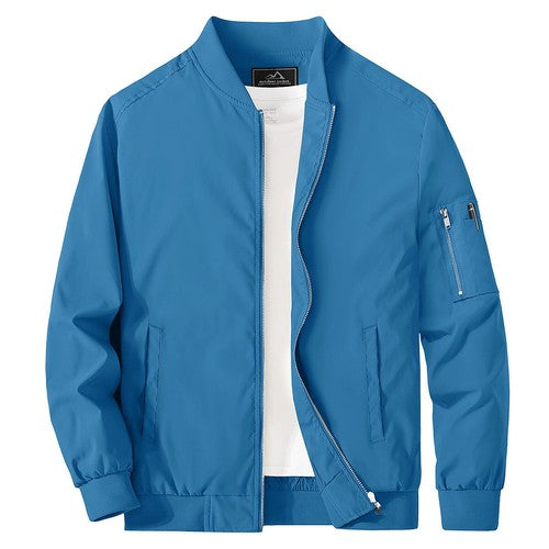 MAGCOMSEN Lightweight Men's Bomber Jackets Summer Autumn Full Zip Wind