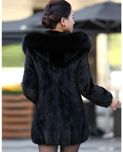 Autumn/winter New Women's Clothing Sunday Angora Yarns Leather Overcoa