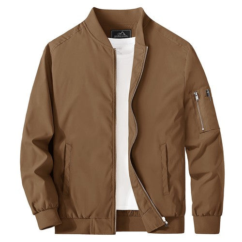 MAGCOMSEN Lightweight Men's Bomber Jackets Summer Autumn Full Zip Wind