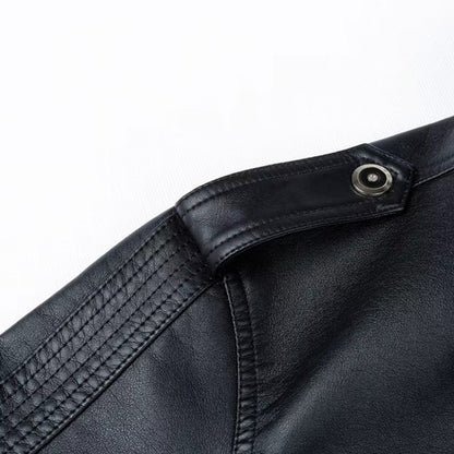 Autumn Winter Men's Motorcycle Biker Leather Jacket Men Windbreaker Fa