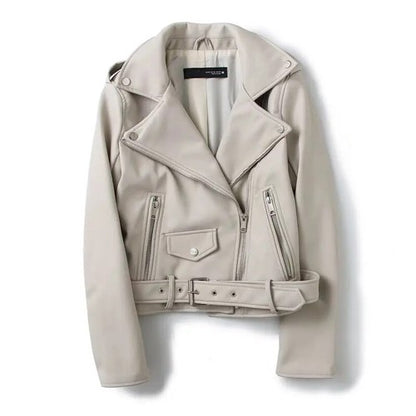TRAF ZR Woman Faux Fur Coat Zipper Leather Jackets Perfecto Leather Ne