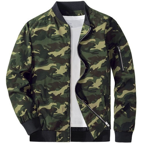 MAGCOMSEN Lightweight Men's Bomber Jackets Summer Autumn Full Zip Wind