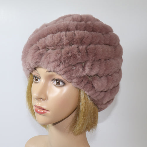 Lady Winter 100% Natural Real Rex Rabbit Fur Hat Women Soft Rex Rabbit Fur Cap  image 29