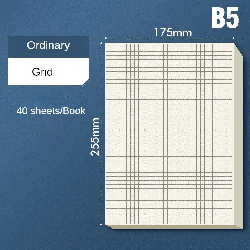 80 Pages B5 Draft Paper Thickened Zoning Horizontal Line Blank Arithmetic Paper image 2