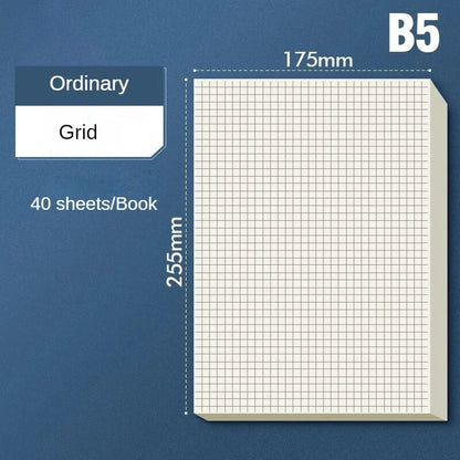 80 Pages B5 Draft Paper Thickened Zoning Horizontal Line Blank Arithmetic Paper image 2