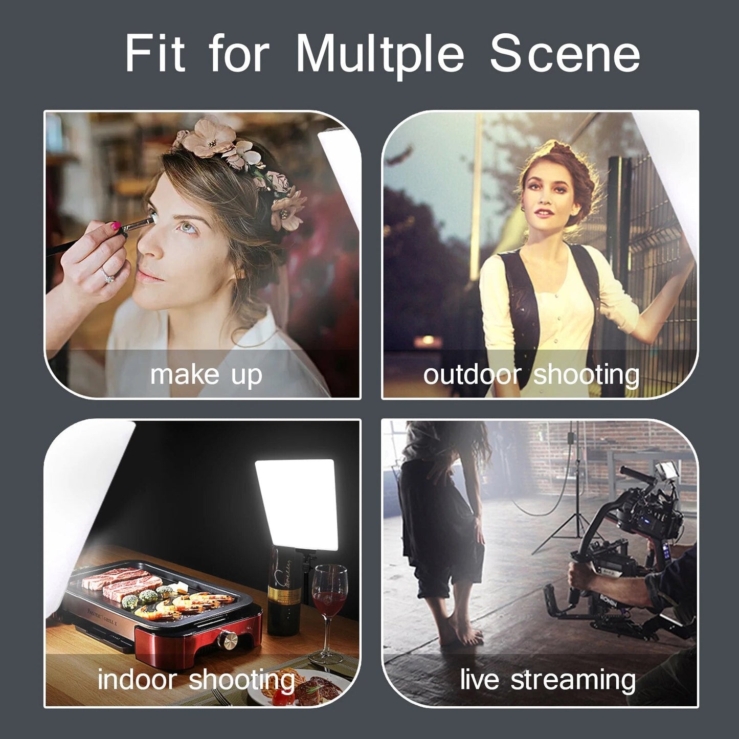 Po Studio LED 2700k-5700k Video Fill Lamp Light Panel Pography Lighting W image 7