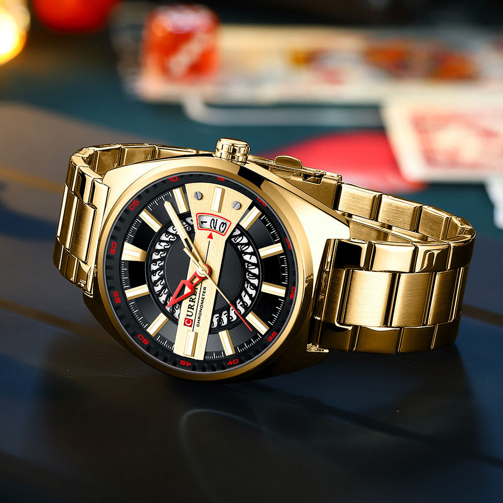 CURREN Men Watch Stainless Steel Band Luxury Quartz Wristwatches for Male Creat image 3