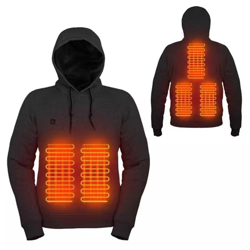 Men Women USB Heating Hoodies Soft USB Rechargeable Long Sleeve Streetwear Loos image 3