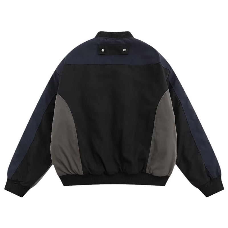 Street Retro Patchwork Baseball Jacket Man Autumn Loose Pilot Jackets Multi Poc image 3