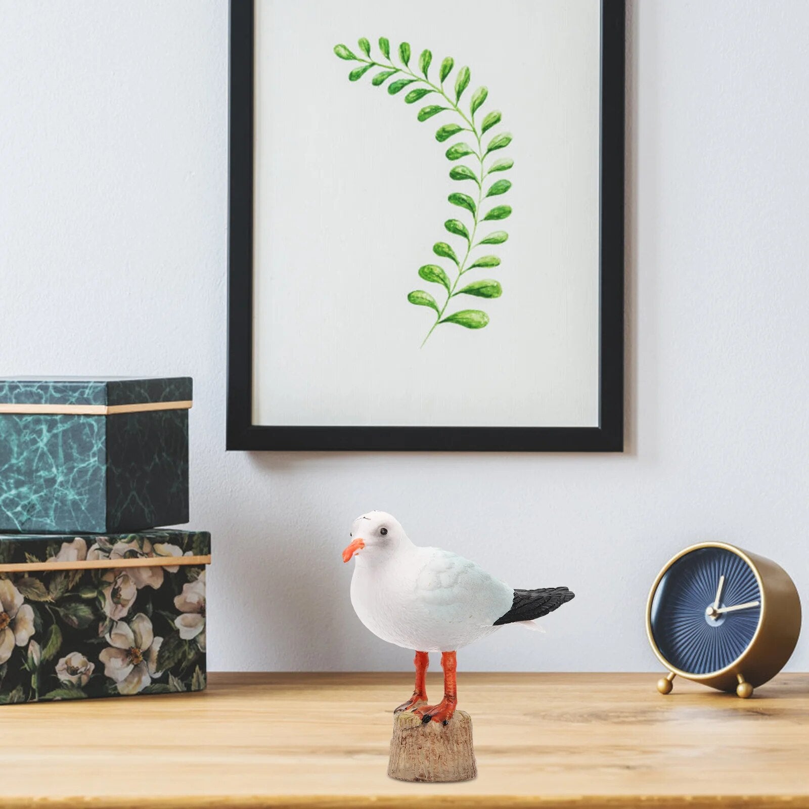 Red-billed Gull Model Garden Bird Sculpture Tabletop Decor Seagull Figurine Res image 4