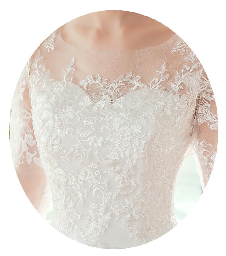 Vestido De Noiva 2022 New Elegant O-neck Wedding Dress Lace Embroidery Long Sle image 5