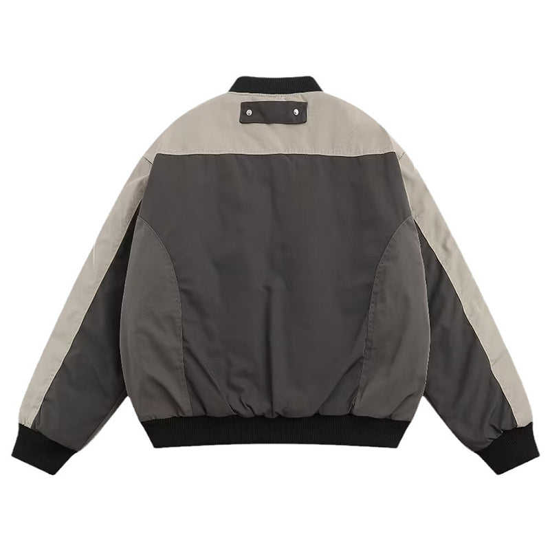 Street Retro Patchwork Baseball Jacket Man Autumn Loose Pilot Jackets Multi Poc image 5