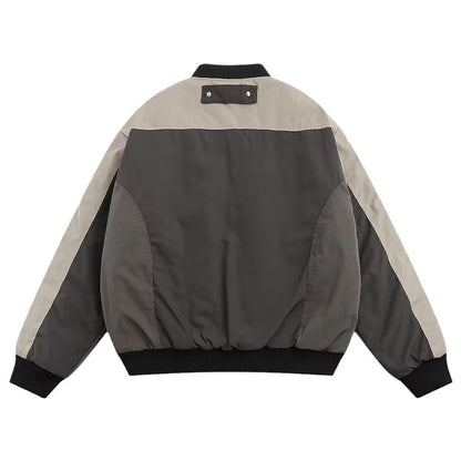 Street Retro Patchwork Baseball Jacket Man Autumn Loose Pilot Jackets Multi Poc image 5