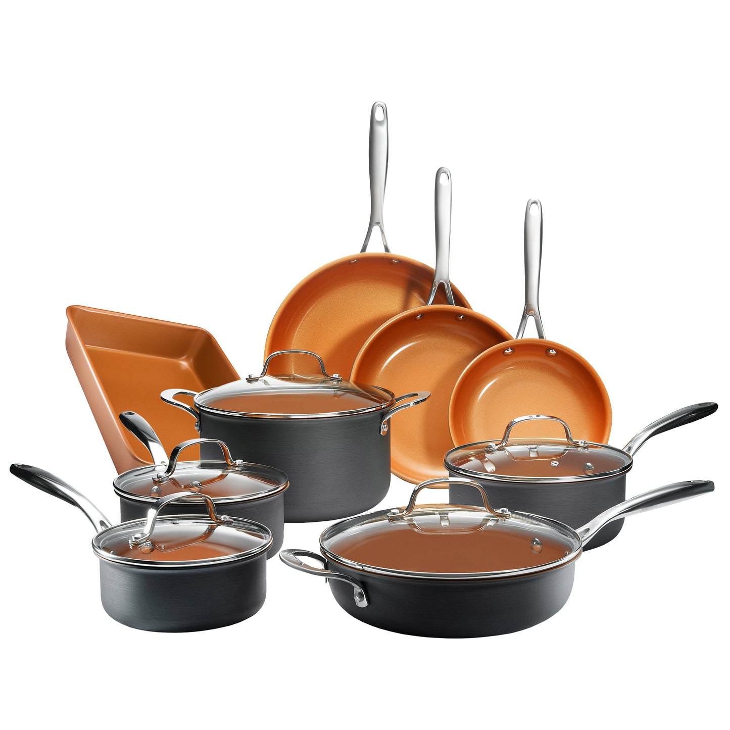 Gotham Steel Pro Non-Stick Hard Anodized 14-Piece Cookware Set image 0