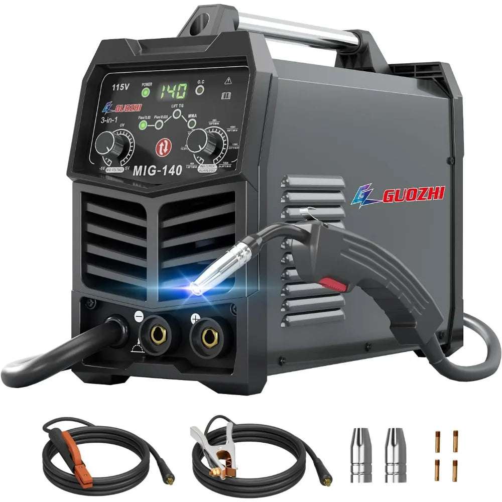 140 Amp Welder, Flux Core /Stick/Lift TIG 3 in 1 Welding Machine,110V Gas