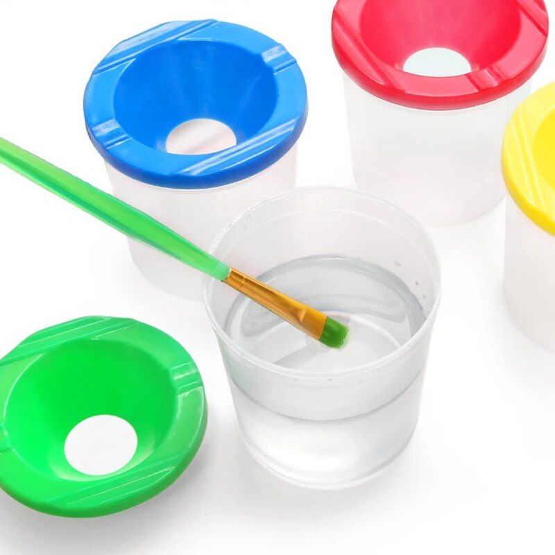 Painted Art Pen Washing Cup Plastic Transparent Multifunctional Pen Washing Buc image 3