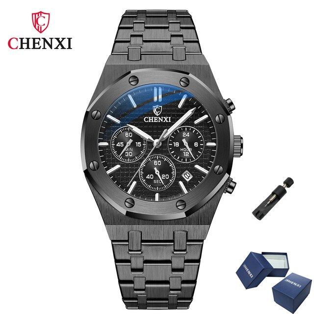 CHENXI 948 Chronograph Date Business Top Luxury Brand Quartz Watch Men Stainles image 10