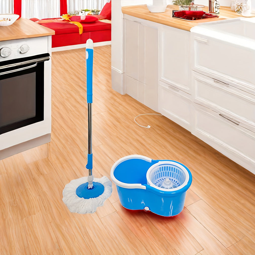Spin Mop Bucket Set with Soap Dispenser 360°Rotating 2 Microfiber Heads 61" Adj image 6