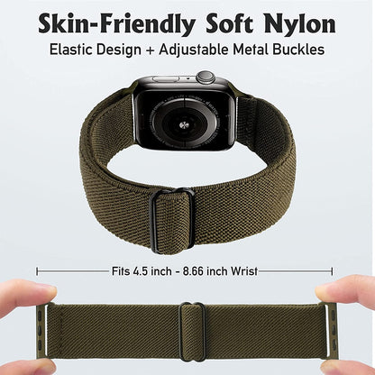 Nylon Strap for Apple Watch Band 7 8 45mm 41mm Adjustable Elastic Breathable Br image 10