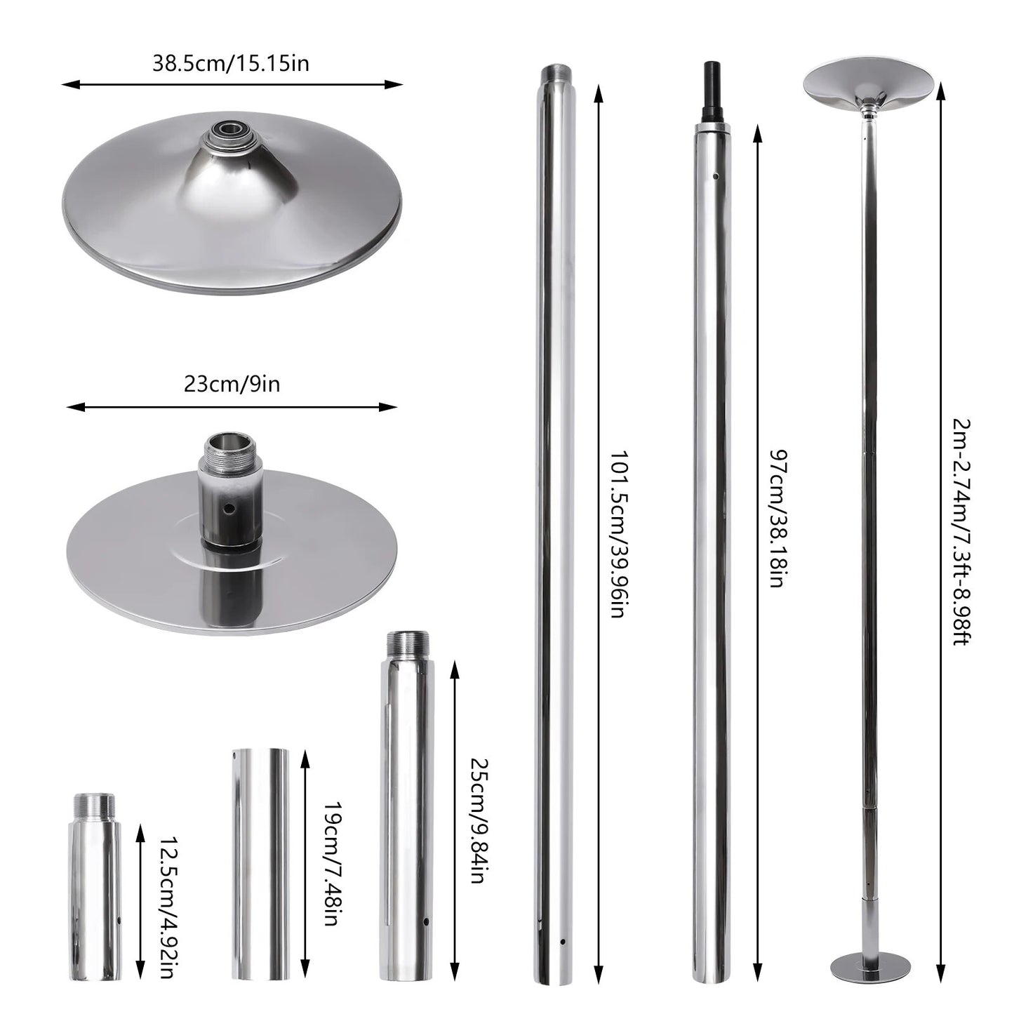 Portable Spinning Dance Pole Telescopic Removable Stripper, Fitness Pole, Heigh image 2