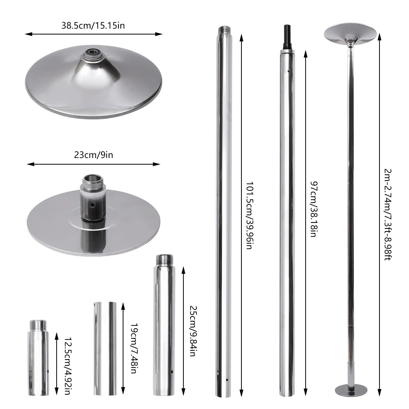 Portable Spinning Dance Pole Telescopic Removable Stripper, Fitness Pole, Heigh image 2